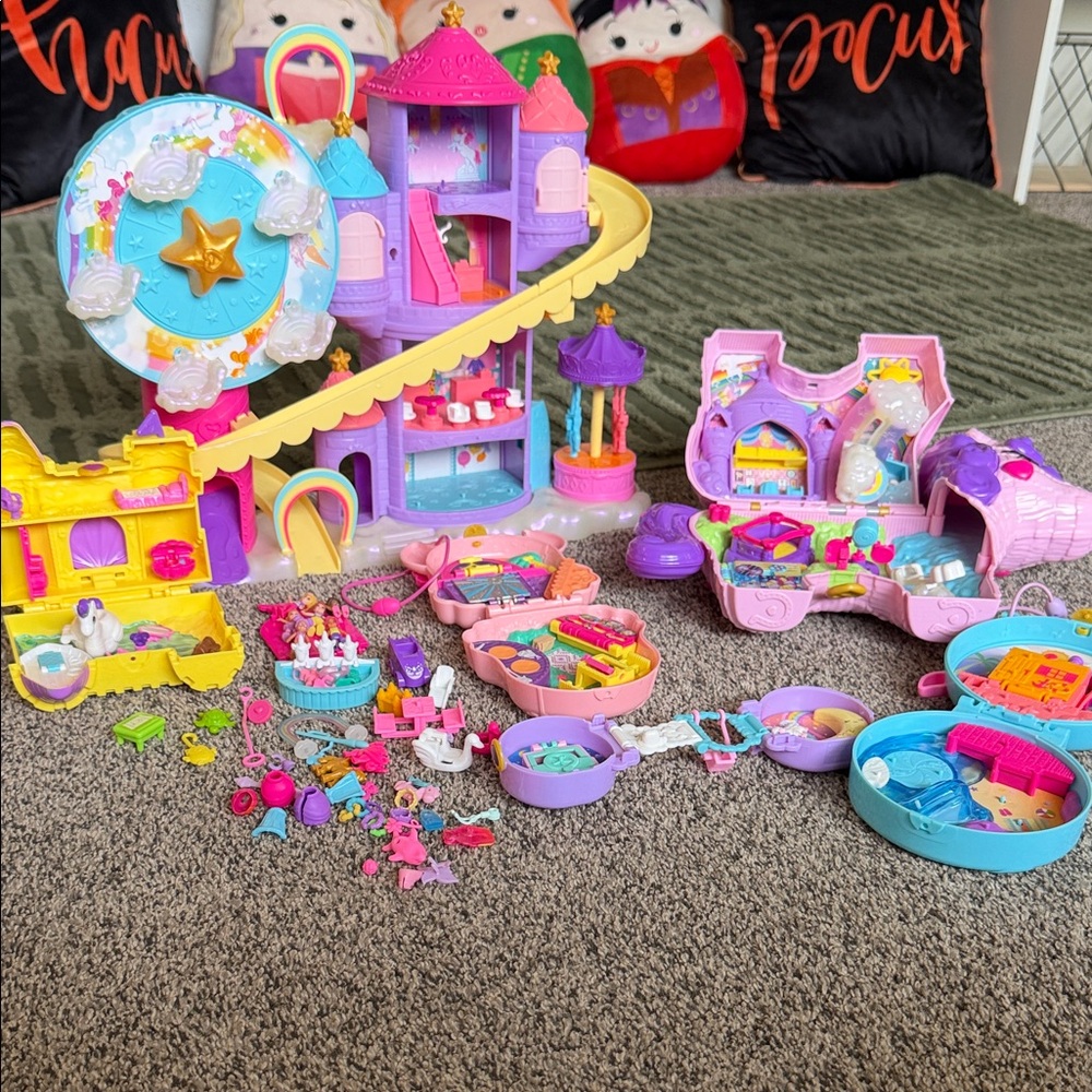 Mattel Pink & Purple Mini Playset Collection with Blue and Yellow Accents